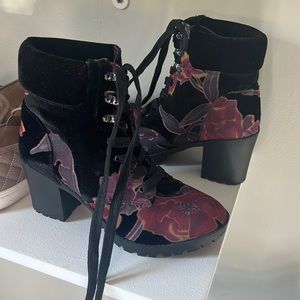 Velvety heeled booties